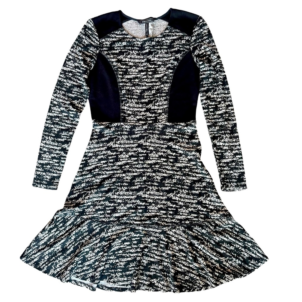 BCBG Grey and Black Dress Stretchy and Flowy Extra Small
